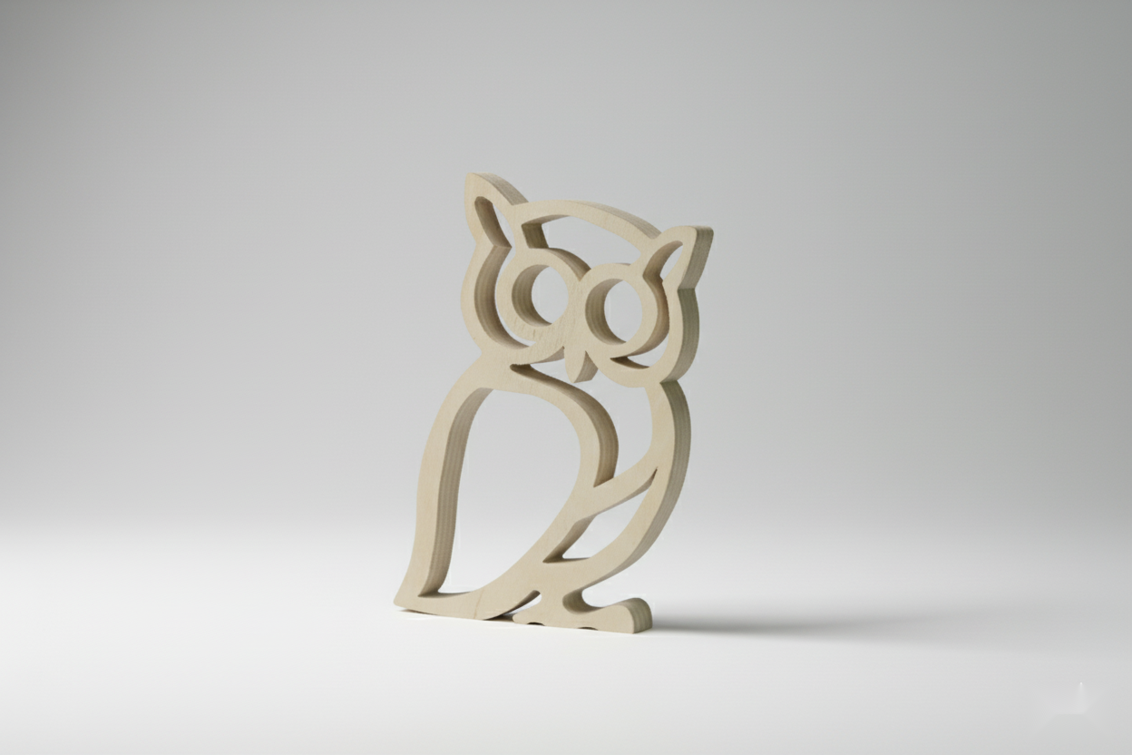 Dekoratif Ahşap Baykuş Figürü